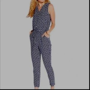 Lucky Brand Navy Blue & White Jumpsuit - XS